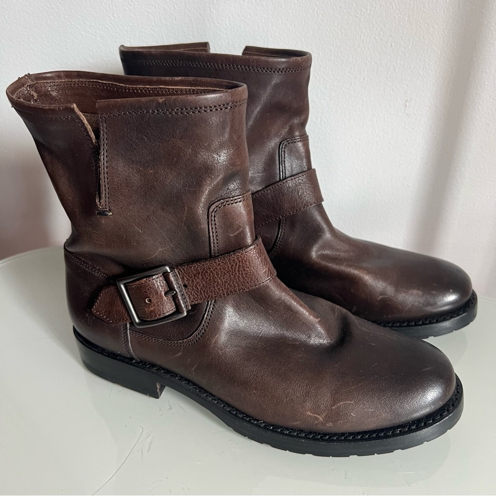 FRYE Natalie Short Brown Leather Boots, 6.5 - Picture 4 of 8